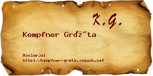 Kempfner Gréta névjegykártya